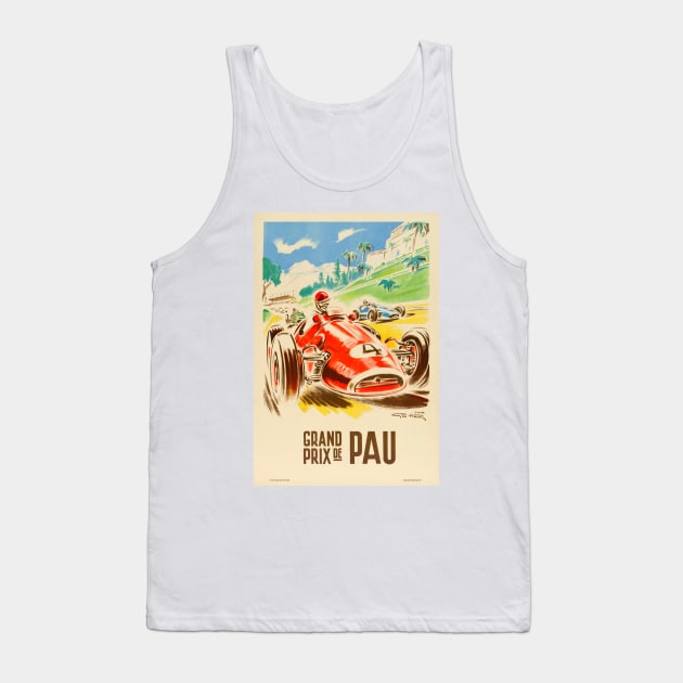 Grand Prix de Pau Vintage Poster 1950 Tank Top by vintagetreasure